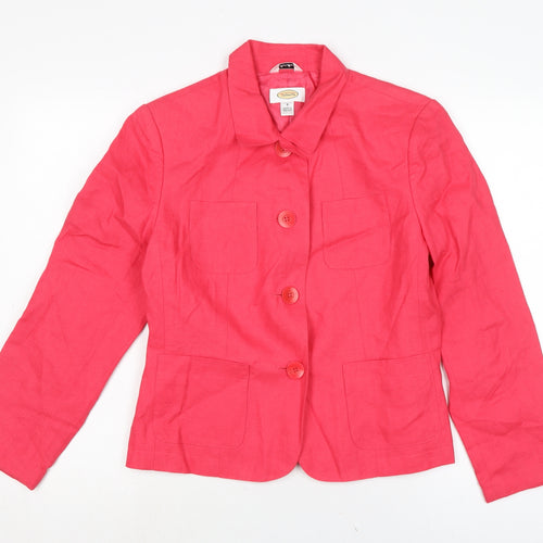 Talbots Womens Pink Jacket Size 8 Button