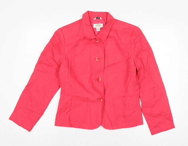 Talbots Womens Pink Jacket Size 8 Button