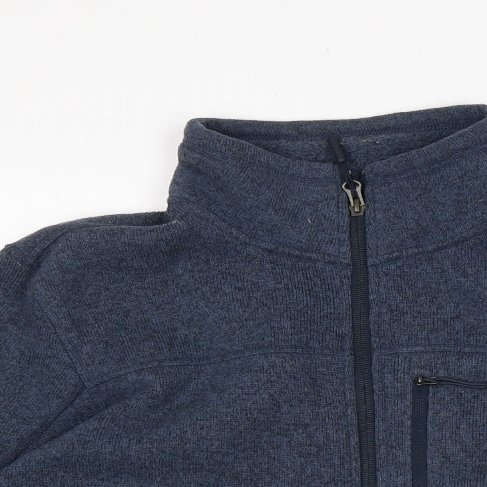 The North Face Mens Blue Mock Neck Polyester Pullover Jumper Size M Long Sleeve