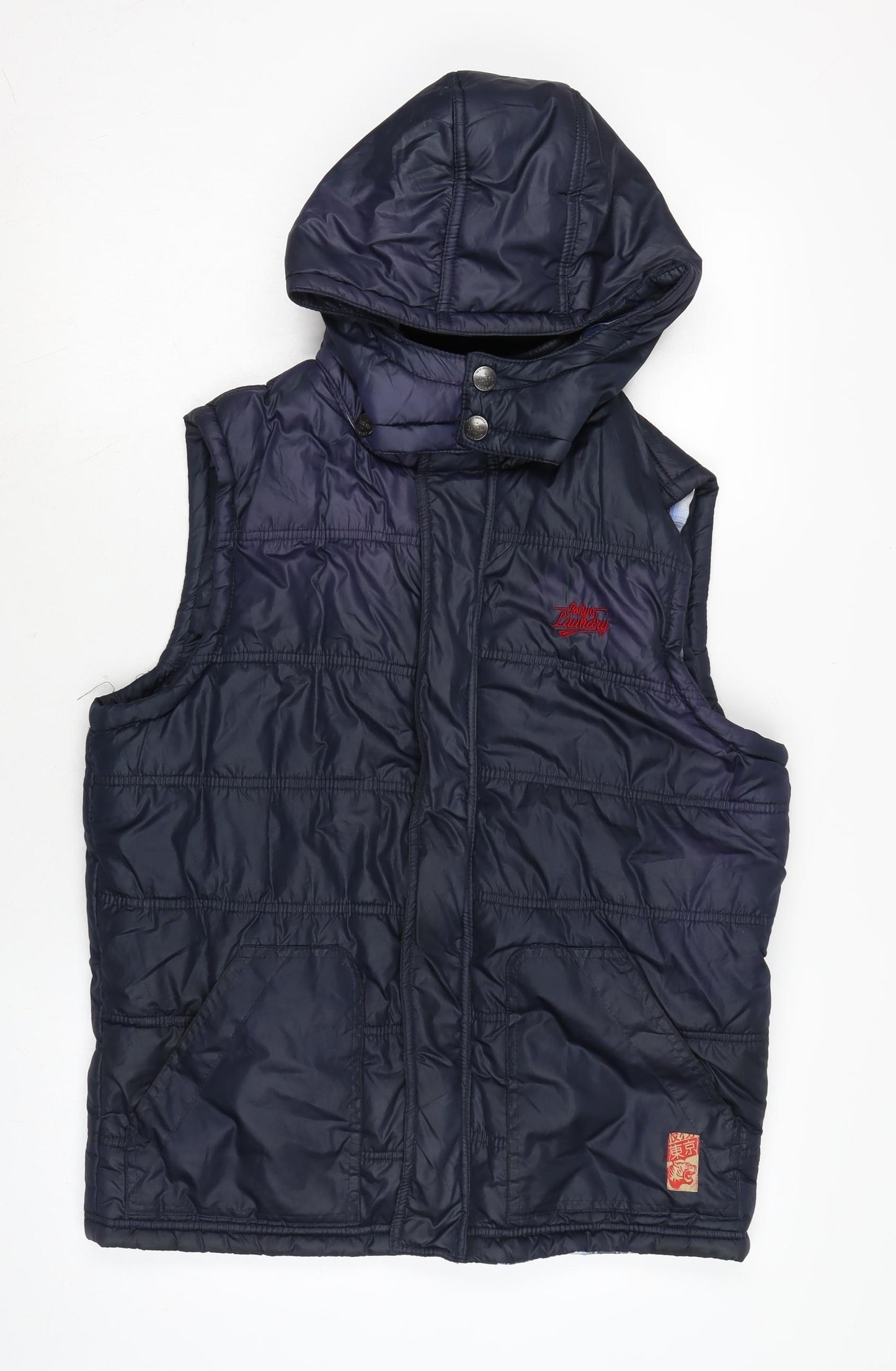 Tokyo Laundry Mens Blue Gilet Waistcoat Size S Zip