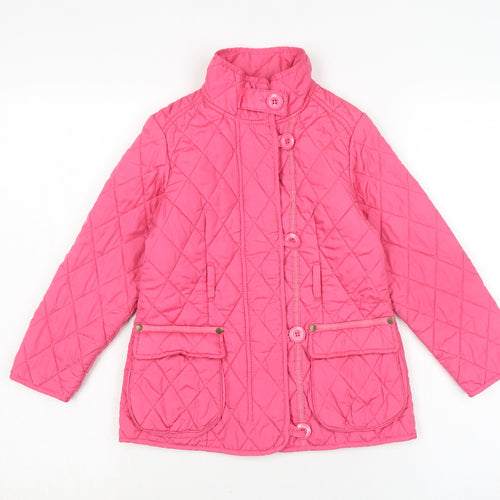 NEXT Girls Pink Quilted Coat Size 5-6 Years Zip