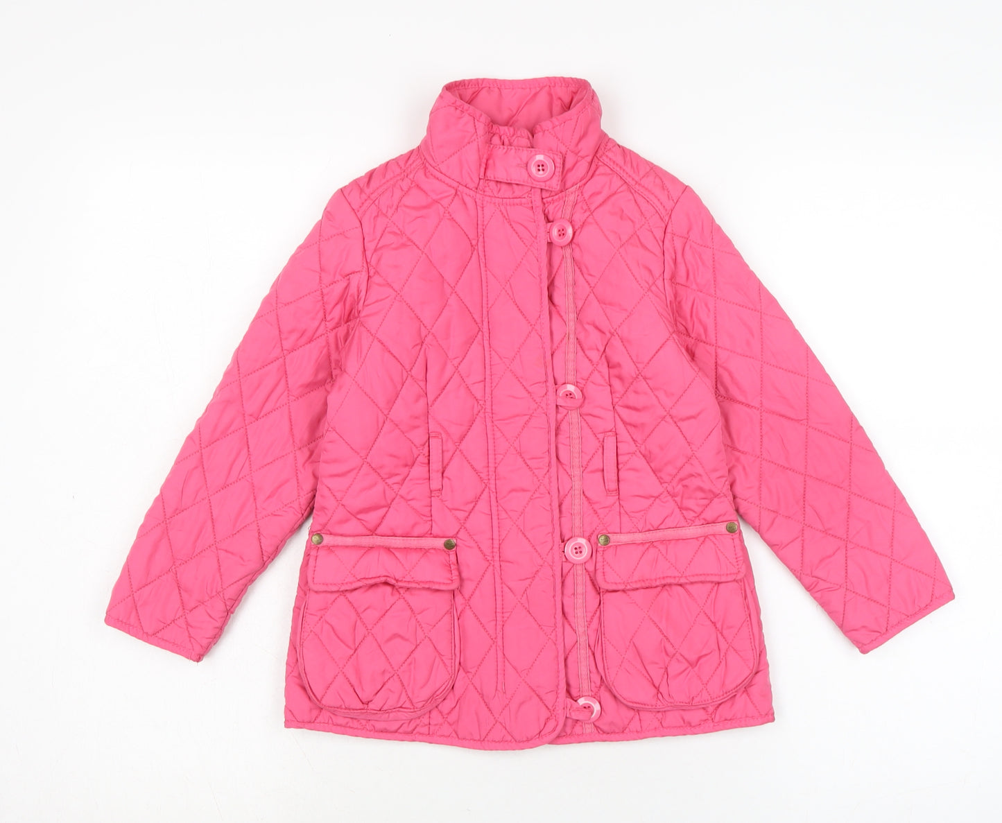 NEXT Girls Pink Quilted Coat Size 5-6 Years Zip