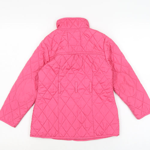 NEXT Girls Pink Quilted Coat Size 5-6 Years Zip