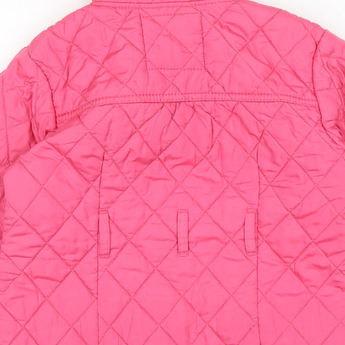 NEXT Girls Pink Quilted Coat Size 5-6 Years Zip