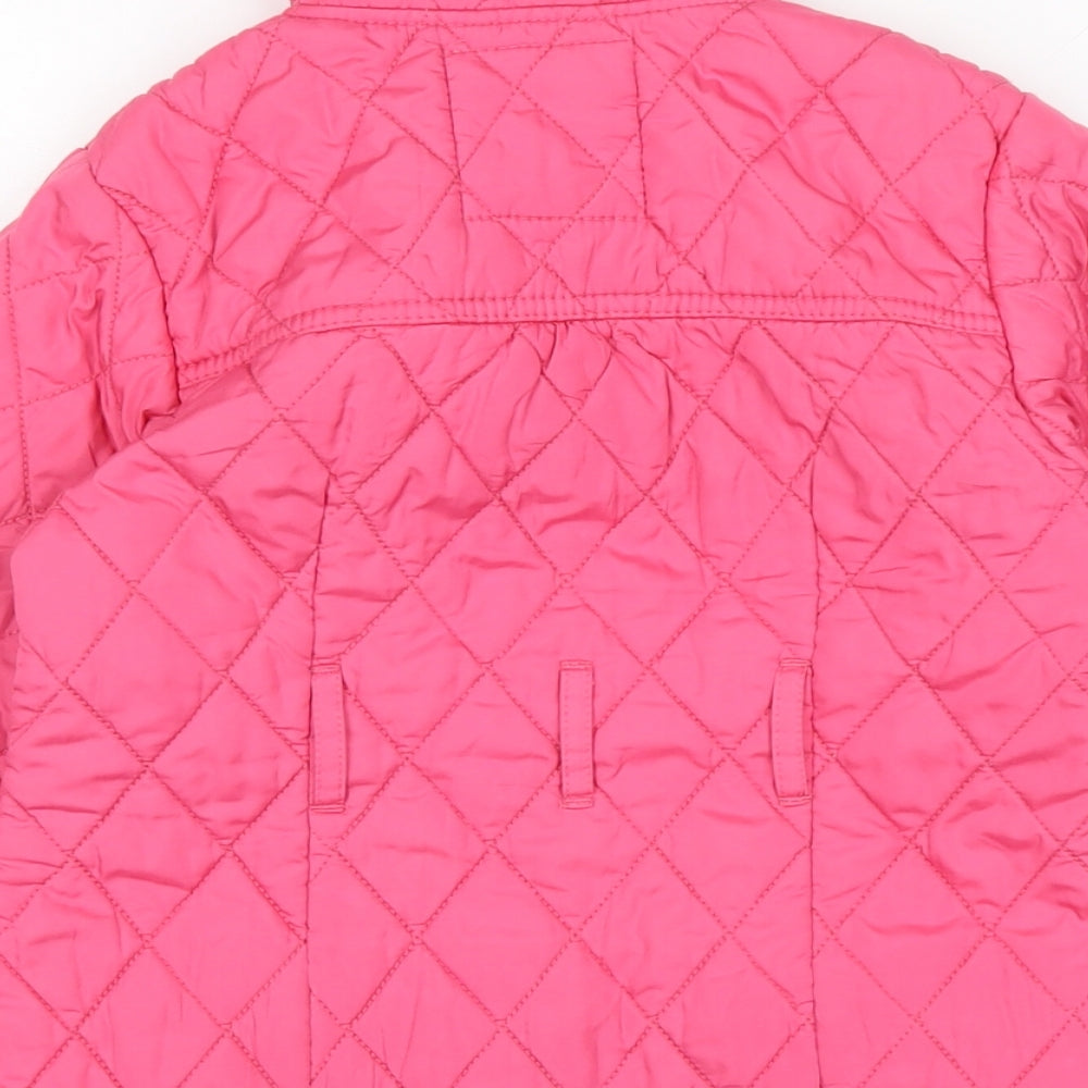 NEXT Girls Pink Quilted Coat Size 5-6 Years Zip