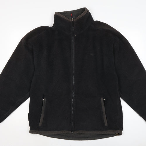 Polartec Mens Grey Mock Neck Polyester Full Zip Jumper Size L Long Sleeve