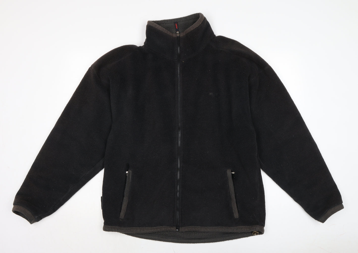 Polartec Mens Grey Mock Neck Polyester Full Zip Jumper Size L Long Sleeve