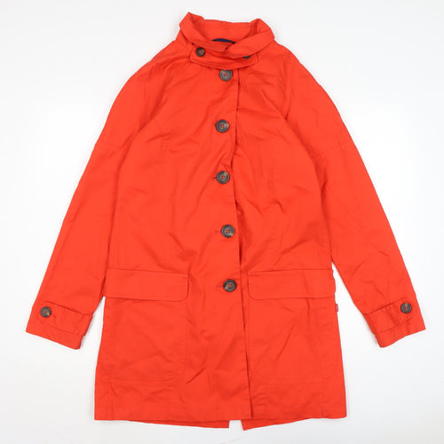Vackpoy Womens Orange Trench Coat Coat Size M Button