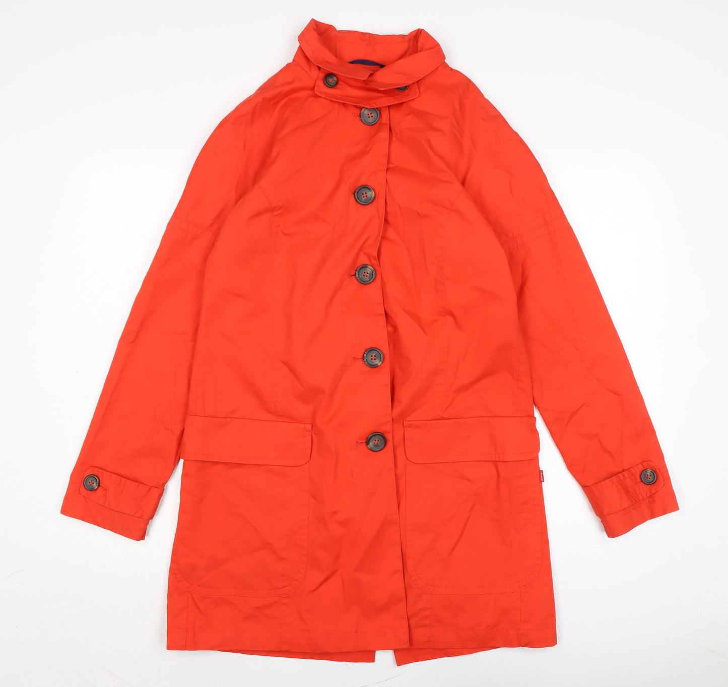 Vackpoy Womens Orange Trench Coat Coat Size M Button