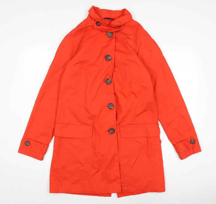 Vackpoy Womens Orange Trench Coat Coat Size M Button