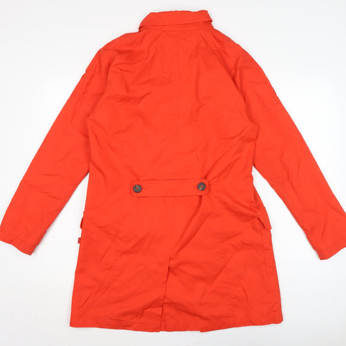 Vackpoy Womens Orange Trench Coat Coat Size M Button