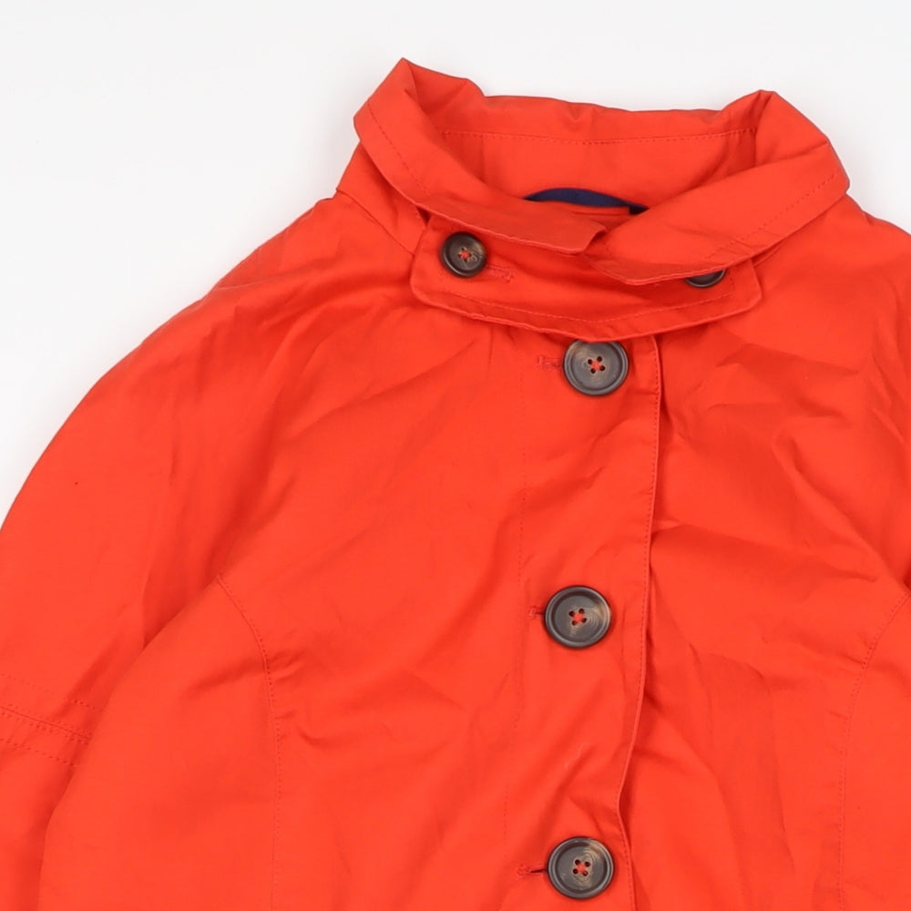 Vackpoy Womens Orange Trench Coat Coat Size M Button