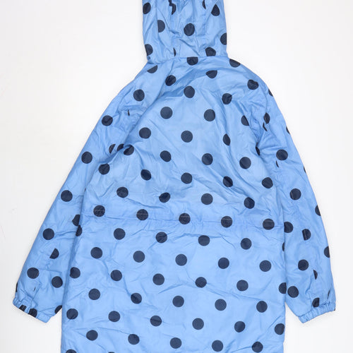 Cotton Traders Womens Blue Rain Coat Coat Size 12 Zip