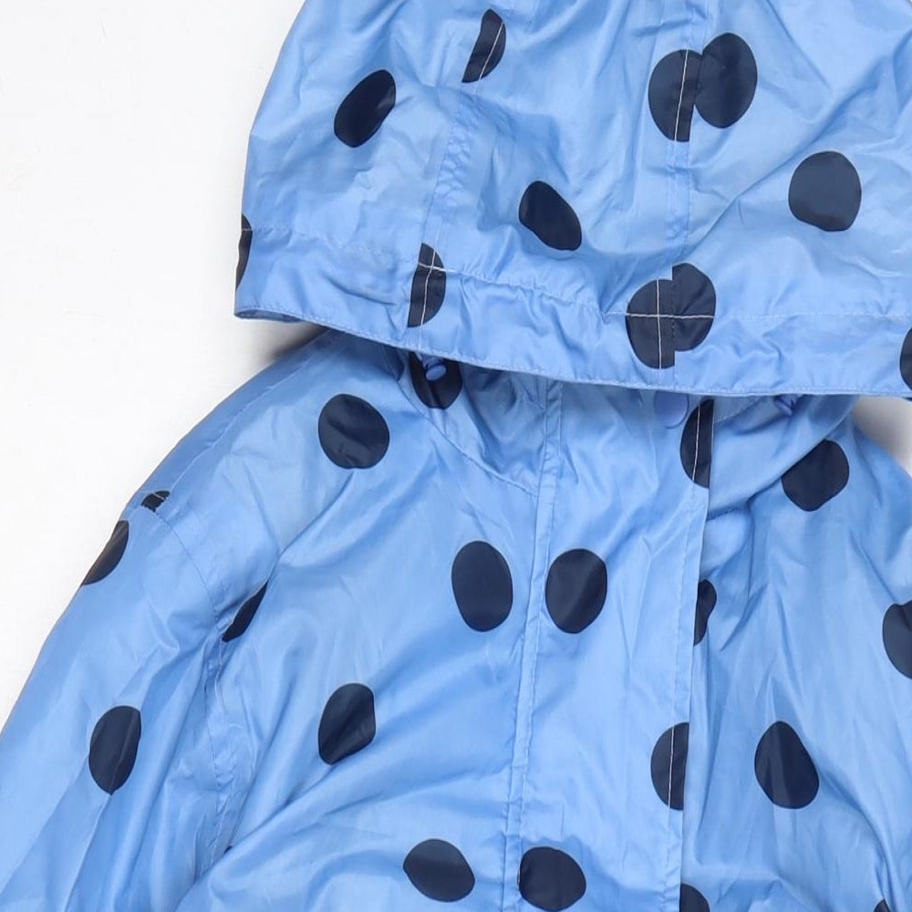 Cotton Traders Womens Blue Rain Coat Coat Size 12 Zip