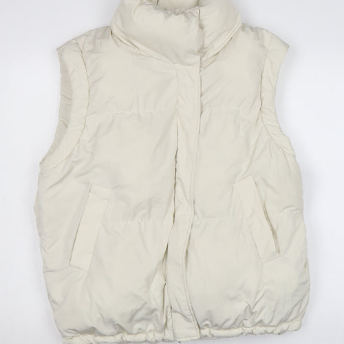 Berksha Womens Ivory Gilet Waistcoat Size L Zip
