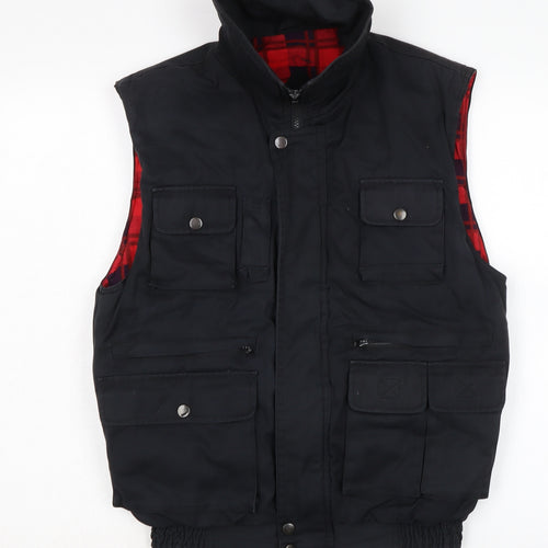 Frozen Assets Mens Black Gilet Waistcoat Size S Zip