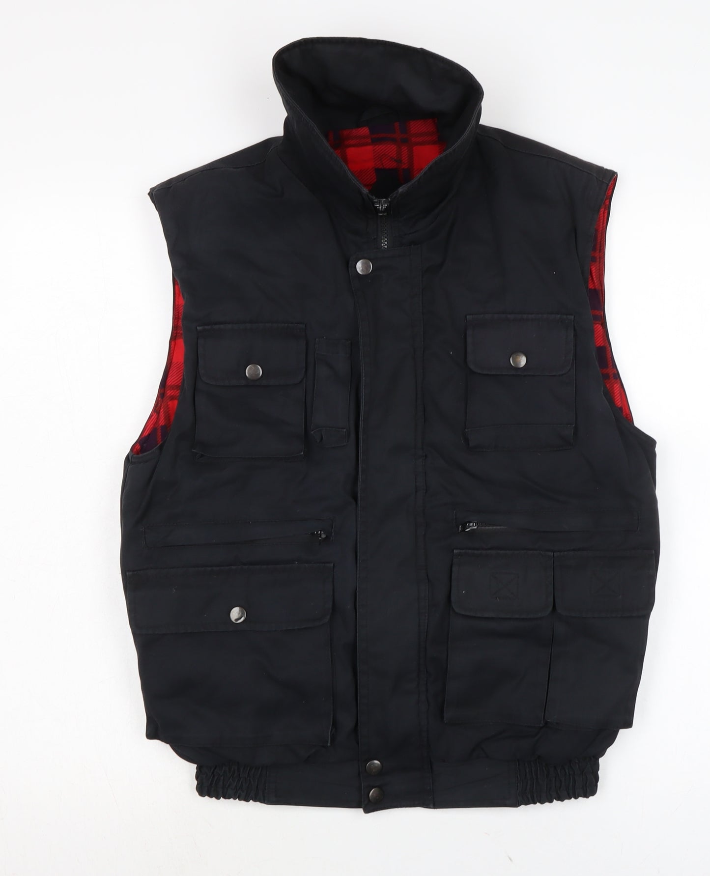 Frozen Assets Mens Black Gilet Waistcoat Size S Zip