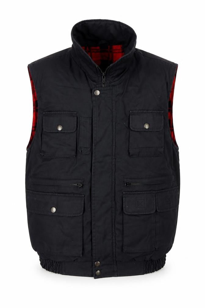 Frozen Assets Mens Black Gilet Waistcoat Size S Zip