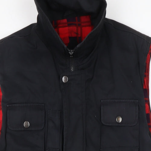 Frozen Assets Mens Black Gilet Waistcoat Size S Zip
