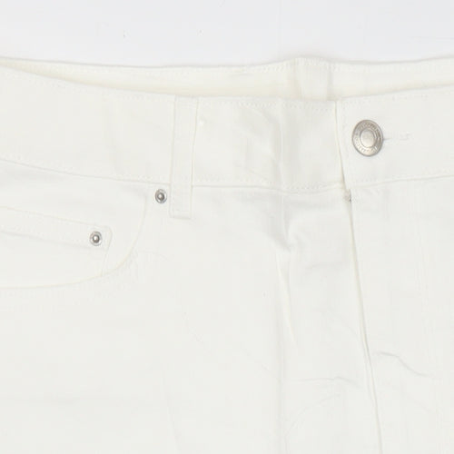 M&S Womens Ivory Cotton Straight & Pencil Skirt Size 20 in