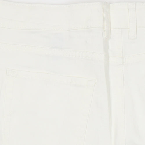 M&S Womens Ivory Cotton Straight & Pencil Skirt Size 20 in