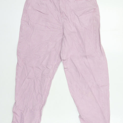 M&S Womens Orange Cotton Mom Jeans Size 6 L24.5 in Regular