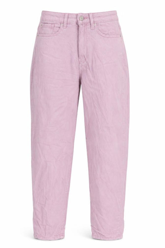 Front view of Marks & Spencer women’s orange cotton mom jeans, size UK 6, 24.5-inch leg regular