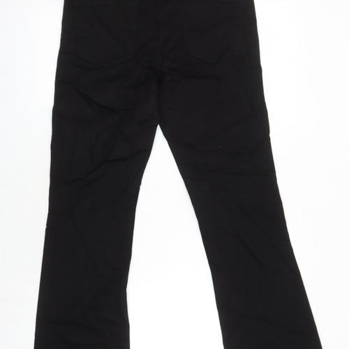 M&S Womens Black Cotton Bootcut Jeans Size 12 L29 in Regular
