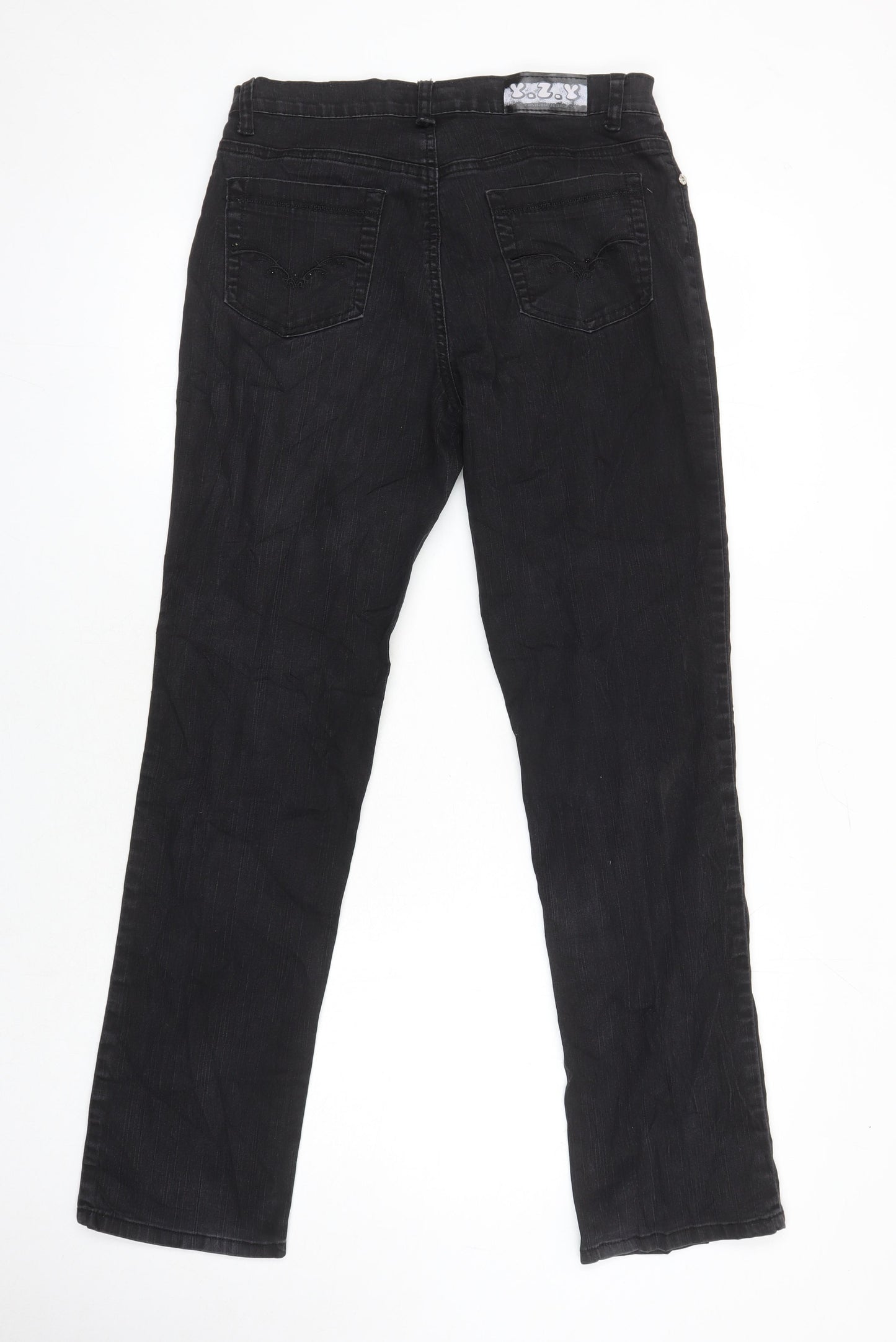 Swallow Jeans Womens Black Cotton Straight Jeans Size L L28 in Regular