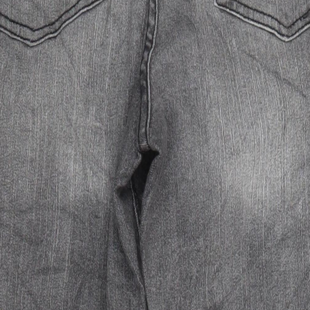 F&F Boys Grey Cotton Tapered Jeans Size 13-14 Years L24 in Extra-Slim