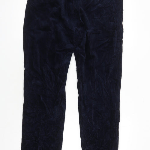 M&S Mens Blue Cotton Trousers Size 34 in L30 in Regular