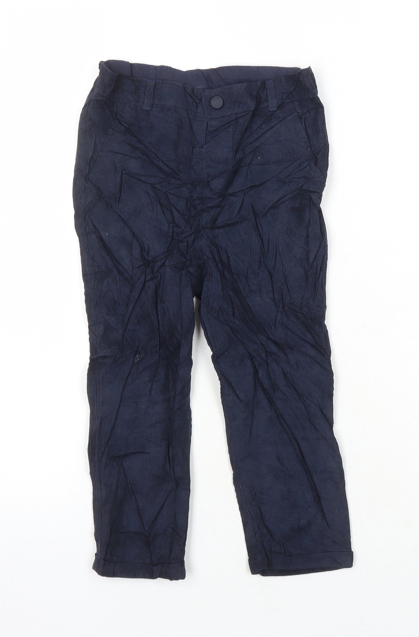 M&S Boys Blue 100% Cotton Tapered Jeans Size 2-3 Years Regular