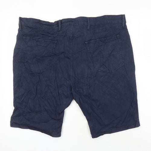 M&S Mens Blue Cotton Bermuda Shorts Size 42 in Regular