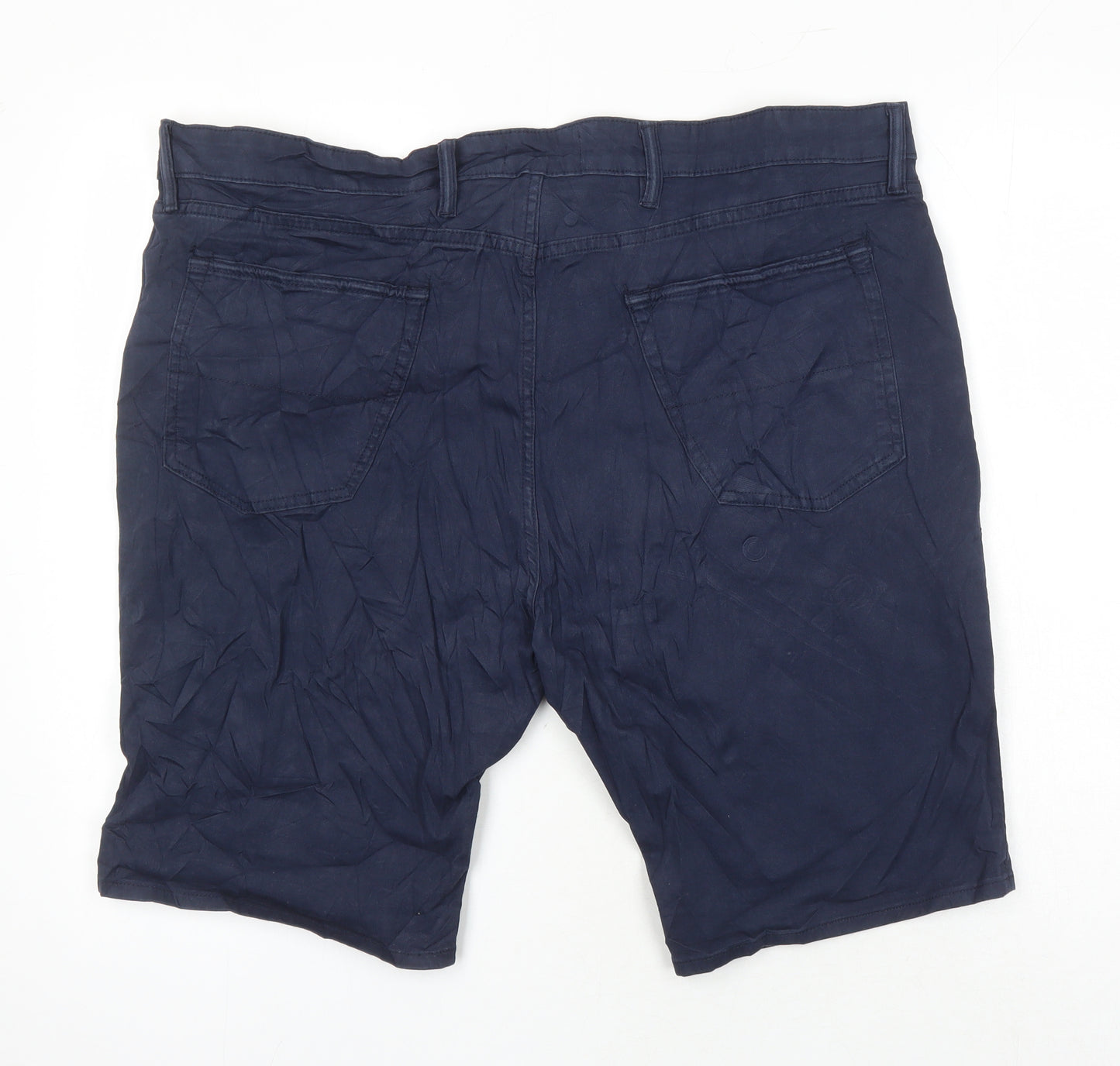 M&S Mens Blue Cotton Bermuda Shorts Size 42 in Regular