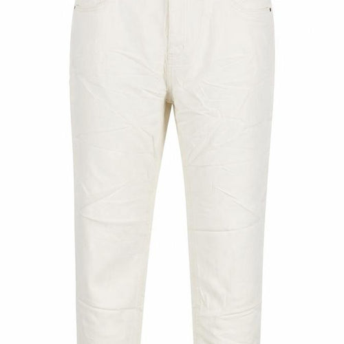 M&S Womens Ivory Herringbone Cotton Tapered Jeans Size 18 L28 in Regular