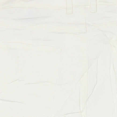 M&S Womens Ivory Cotton A-Line Skirt Size 20 in