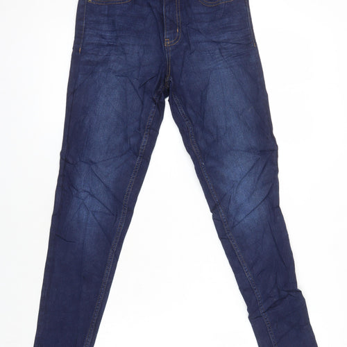 M&S Womens Blue Cotton Skinny Jeans Size 6 L24.5 in Regular