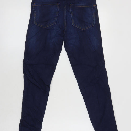 M&S Womens Blue Cotton Skinny Jeans Size 6 L24.5 in Regular