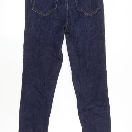 M&S Womens Blue Cotton Skinny Jeans Size 8 L25 in Regular