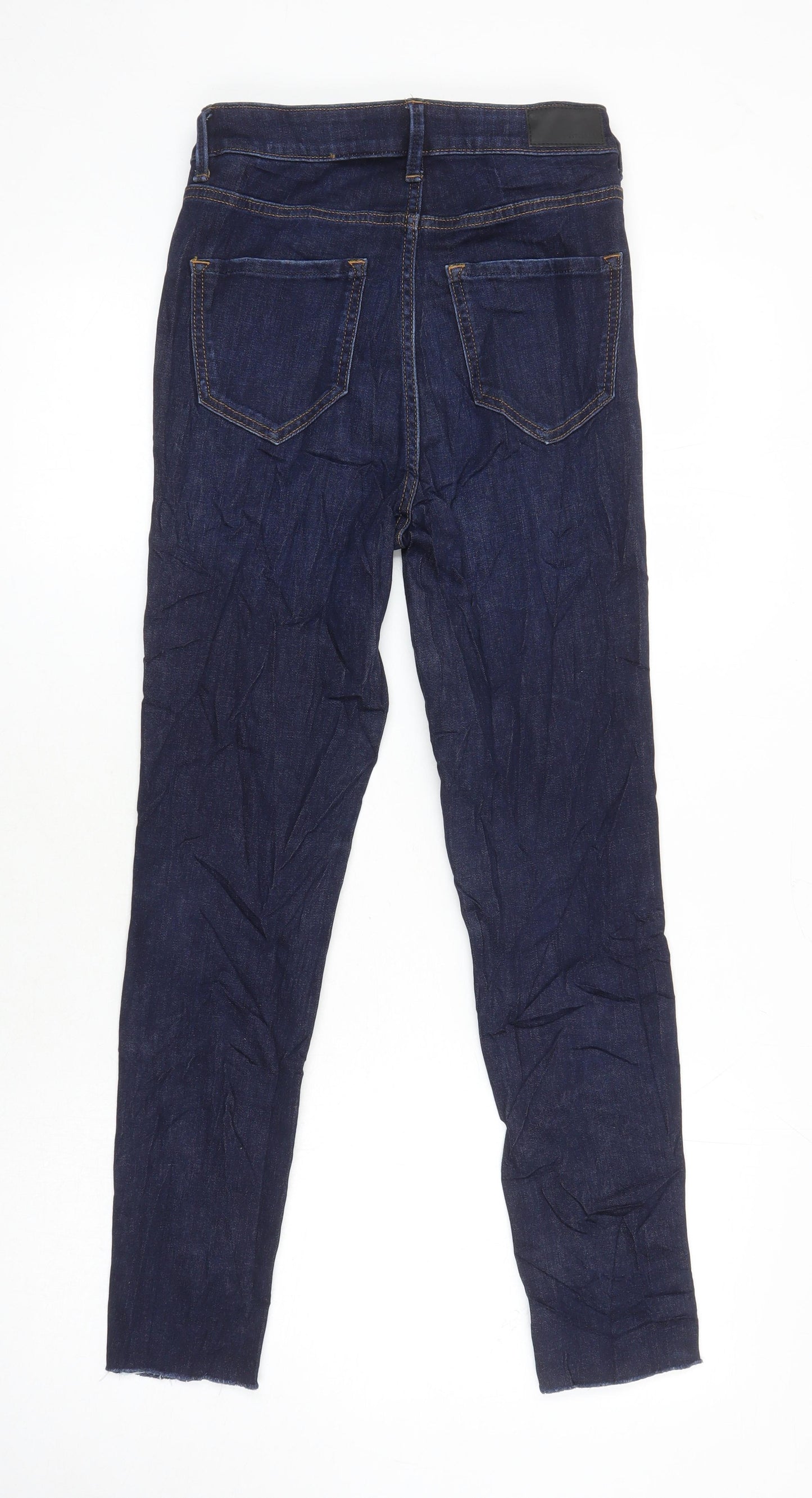 M&S Womens Blue Cotton Skinny Jeans Size 8 L25 in Regular
