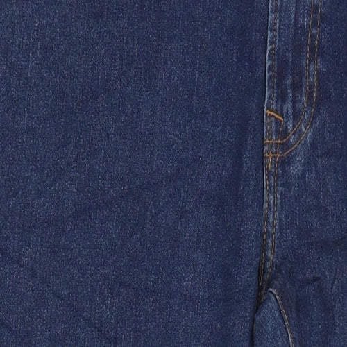 M&S Mens Blue Cotton Straight Jeans Size 40 in L32 in Regular
