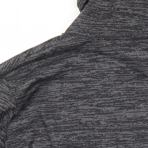 M&S Womens Grey Geometric Polyester Pullover Casual Size 14 Mock Neck