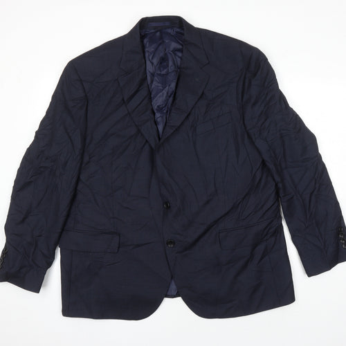 M&S Mens Blue Wool Jacket Suit Jacket Size 46 Regular