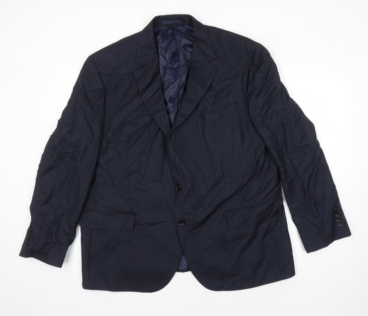 M&S Mens Blue Wool Jacket Suit Jacket Size 46 Regular