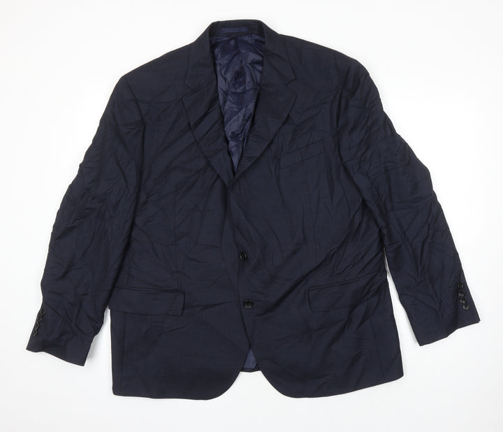 M&S Mens Blue Wool Jacket Suit Jacket Size 46 Regular