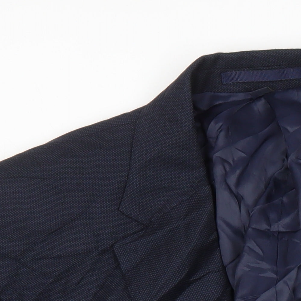 M&S Mens Blue Wool Jacket Suit Jacket Size 46 Regular