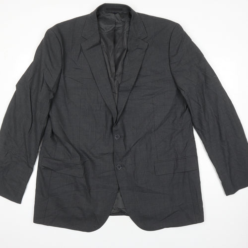 M&S Mens Grey Wool Jacket Suit Jacket Size 46 Regular