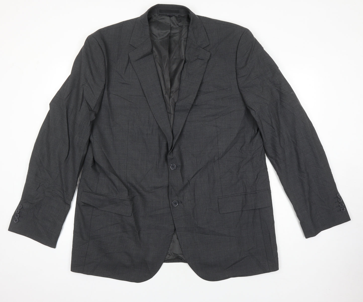 M&S Mens Grey Wool Jacket Suit Jacket Size 46 Regular