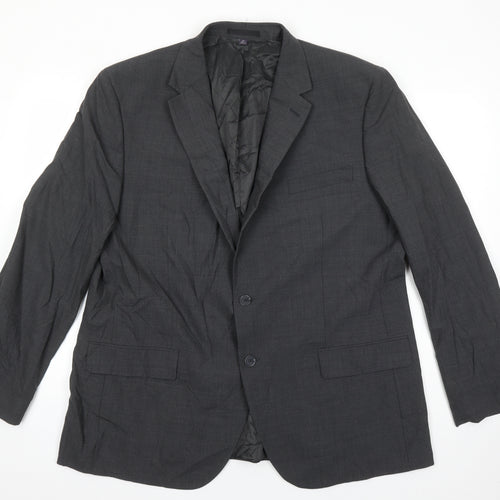 M&S Mens Grey Wool Jacket Suit Jacket Size 46 Regular