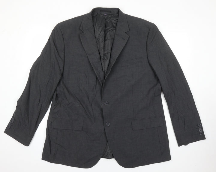 M&S Mens Grey Wool Jacket Suit Jacket Size 46 Regular